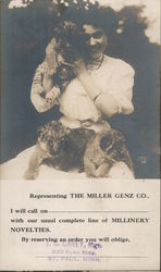 The Miller Genz Co. Woman holding three baby tigers Postcard