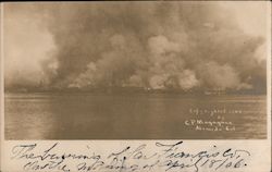 View of San Francisco Burning from East Bay - April 18, 1906 California Postcard Postcard Postcard