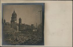 Earthquake damage to buildings Postcard