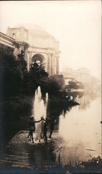 A Fountain with Children Postcard