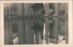 Across the lake view of massive columns, people San Francisco, CA Postcard Postcard Postcard