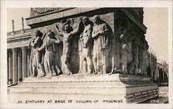 Statuary at Base of Column of Progress Postcard