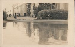 People walking toward pond Postcard