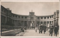 Beauty and the Beast Fountain in background, Court of Flowers Postcard