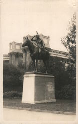 Statue of Native American man on a horse Postcard