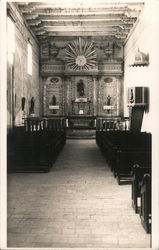 The Mission Altar, pews Postcard