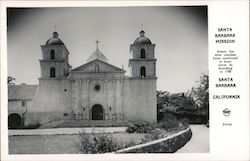 Santa Barbara Mission California Postcard Postcard Postcard