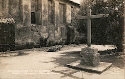 Carmel Mission original cross Indian Cemetery Postcard