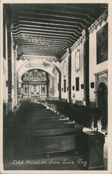 Church Interior, Mission San Luis Rey Postcard