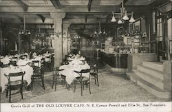 Gent's Grill of The Old Louvre Cafe, N.E. Corner Powell and Ellis St. Postcard