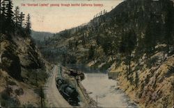 The "Overland Limited" Passing Through Beautiful California Scenery Postcard