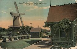 Dutch Windmill from Life Saving Station San Francisco, CA Postcard Postcard Postcard