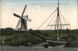 Gjøa and Dutch Windmill, Golden Gate Park San Francisco, CA Postcard Postcard Postcard