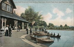 Boat House and Boat Landing, Slow Lake, Golden Gate Park Postcard