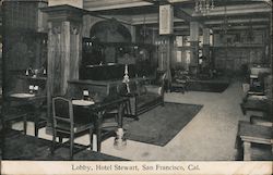 Lobby, Hotel Stewart Postcard