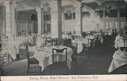 Dining Room, Hotel Stewart, San Francisco, Cal. Postcard