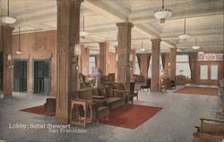 Lobby, Hotel Stewart Postcard