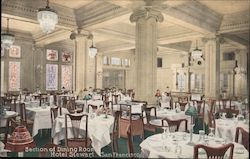 Section of Dining Room, Hotel Stewart Postcard