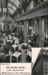 Palm Court, The Palace Hotel, Market Street at New Montgomery Postcard