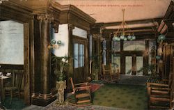 Lobby of Hotel Arlington - Ellis and Leavenworth Street Postcard