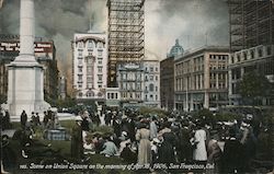 Scene on Union Square on the morning of Aril 18, 1906 San Francisco, CA Postcard Postcard Postcard