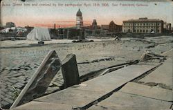 Street Torn and Cracked By the Earthquake April 18th 1906 San Francisco, CA 1906 San Francisco Earthquake Postcard Postcard Postcard