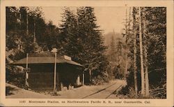 Montesano Station, on Northwestern Pacific R.R. Postcard