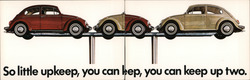 VW Bug So little upkeep, you can keep up two. Postcard