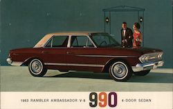 1963 Rambler Ambassador v-8 990 Sedan Advertisement Postcard