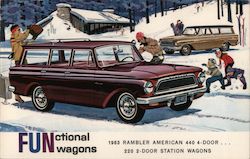 Functional Wagons - 1963 Rambler American 440 4 Door Cars Postcard Postcard Postcard