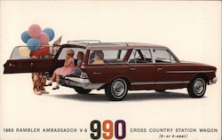 1963 Rambler Ambassador V-8 990 Cross Country Station Wagon (2 or 3 seat) Cars Postcard Postcard Postcard