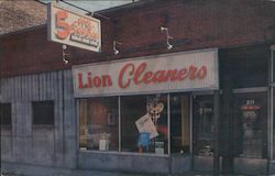 Lion Cleaners, 5 hour service, display windows Advertising Postcard Postcard Postcard