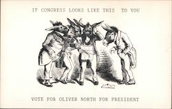 If Congress looks like this to you, vote for Oliver North for President. Dressed donkeys confused. Political Postcard Postcard Postcard