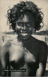 A happy 13-year old aboriginal Girl Australia Postcard Postcard Postcard