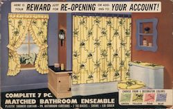 1950's Matched Bathroom Ensemble - Stanley Jewelers Postcard