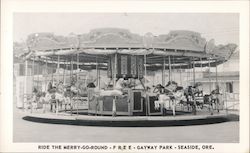 Gayway Park. Ride the Merry-Go-Round free. Seaside, OR Postcard Postcard Postcard