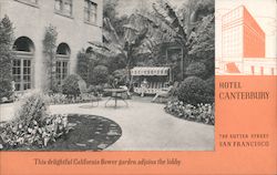 Flower Gardens Adjoining Lobby, Hotel Canterbury Postcard