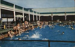 Outdoor Mineral Pool and Boyes Bath House Postcard