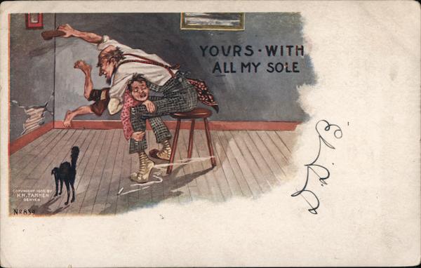Yours With All My Sole Spanking Postcard 0459