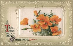 To Wish you a Merry Christmas. Silk California Poppies Postcard Postcard Postcard