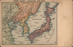 Tuck's Russo - Japanese War Map Postcard