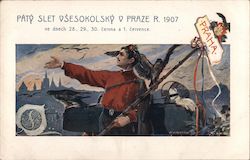 Paty Slet Vsesokolsky V Praze R. 1907 Prague, Czechoslovakia Postcard Postcard Postcard