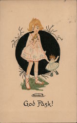 God Pask! (Girl with a Doll) Postcard