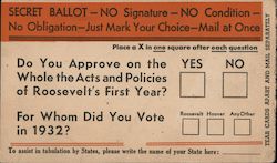 Secret Ballot by The Literary Digest Postcard