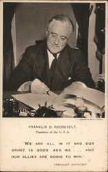 Franklin D. Roosevelt. Presidents Postcard Postcard Postcard