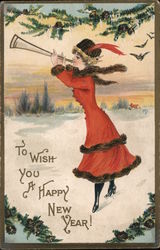 To wish you a happy New Year! Postcard