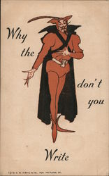 Why the Devil Don't You Write Devils Postcard Postcard Postcard