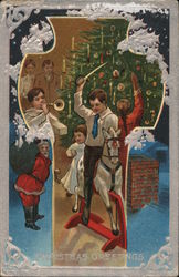 Christmas Greetings Children Postcard Postcard Postcard