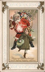 Merry Christmas and Many Happy Returns Santa Claus Postcard Postcard Postcard