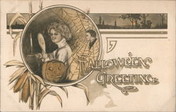 Halloween's Greetings Postcard